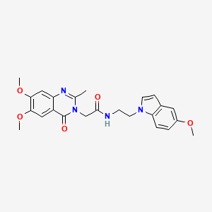 molecular formula C24H26N4O5 B15103218 2-(6,7-dimethoxy-2-methyl-4-oxoquinazolin-3(4H)-yl)-N-[2-(5-methoxy-1H-indol-1-yl)ethyl]acetamide 