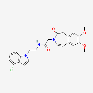 molecular formula C24H24ClN3O4 B15103231 N-[2-(4-chloro-1H-indol-1-yl)ethyl]-2-(7,8-dimethoxy-2-oxo-1,2-dihydro-3H-3-benzazepin-3-yl)acetamide 