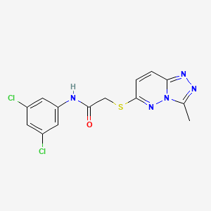 molecular formula C14H11Cl2N5OS B15103235 N-(3,5-dichlorophenyl)-2-[(3-methyl[1,2,4]triazolo[4,3-b]pyridazin-6-yl)sulfanyl]acetamide 
