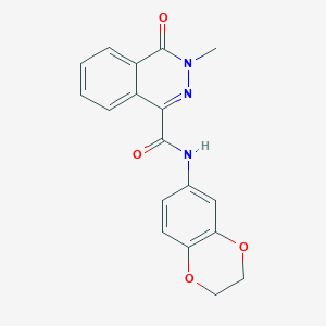 molecular formula C18H15N3O4 B15103325 N-(2,3-dihydro-1,4-benzodioxin-6-yl)-3-methyl-4-oxo-3,4-dihydrophthalazine-1-carboxamide 