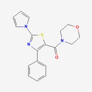 molecular formula C18H17N3O2S B15103340 morpholin-4-yl[4-phenyl-2-(1H-pyrrol-1-yl)-1,3-thiazol-5-yl]methanone 