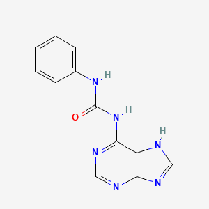 molecular formula C12H10N6O B15103725 N-Phenyl-N'-(1H-purin-6-yl)urea 