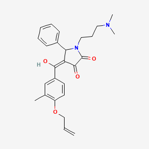 molecular formula C26H30N2O4 B15103811 1-[3-(dimethylamino)propyl]-3-hydroxy-4-{[3-methyl-4-(prop-2-en-1-yloxy)phenyl]carbonyl}-5-phenyl-1,5-dihydro-2H-pyrrol-2-one 