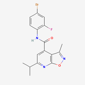 molecular formula C17H15BrFN3O2 B15103982 N-(4-bromo-2-fluorophenyl)-3-methyl-6-(propan-2-yl)[1,2]oxazolo[5,4-b]pyridine-4-carboxamide 
