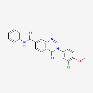 molecular formula C22H16ClN3O3 B15104060 3-(3-chloro-4-methoxyphenyl)-4-oxo-N-phenyl-3,4-dihydroquinazoline-7-carboxamide 