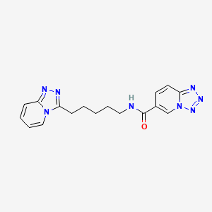 molecular formula C17H18N8O B15104109 N-[5-([1,2,4]triazolo[4,3-a]pyridin-3-yl)pentyl]tetrazolo[1,5-a]pyridine-6-carboxamide 