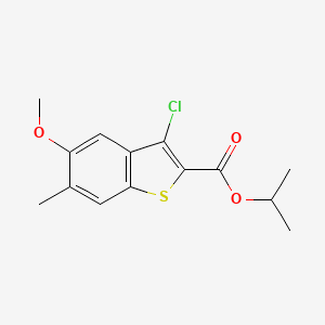 molecular formula C14H15ClO3S B1510417 Isopropyl 3-chloro-5-methoxy-6-methylbenzo[b]thiophene-2-carboxylate CAS No. 1056047-21-2
