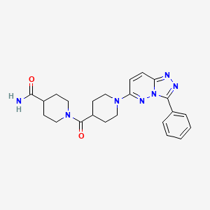molecular formula C23H27N7O2 B15104330 1-{[1-(3-Phenyl[1,2,4]triazolo[4,3-b]pyridazin-6-yl)piperidin-4-yl]carbonyl}piperidine-4-carboxamide 