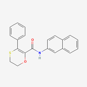 molecular formula C21H17NO2S B15104410 N-(naphthalen-2-yl)-3-phenyl-5,6-dihydro-1,4-oxathiine-2-carboxamide 