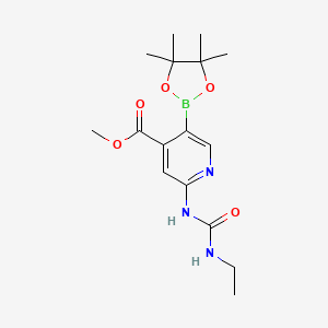 molecular formula C16H24BN3O5 B1510448 Methyl 2-(3-ethylureido)-5-(4,4,5,5-tetramethyl-1,3,2-dioxaborolan-2-yl)isonicotinate 