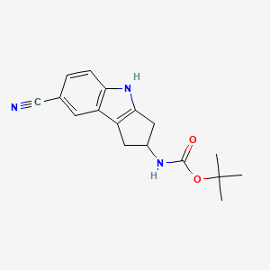 molecular formula C17H19N3O2 B1510460 tert-Butyl (7-cyano-1,2,3,4-tetrahydrocyclopenta[b]indol-2-yl)carbamate CAS No. 1029691-17-5