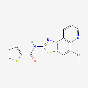 molecular formula C16H11N3O2S2 B15104741 N-[(2Z)-5-methoxy[1,3]thiazolo[4,5-f]quinolin-2(1H)-ylidene]thiophene-2-carboxamide 