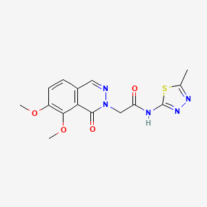 molecular formula C15H15N5O4S B15104876 2-(7,8-dimethoxy-1-oxophthalazin-2(1H)-yl)-N-(5-methyl-1,3,4-thiadiazol-2-yl)acetamide 