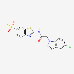molecular formula C18H14ClN3O3S2 B15104902 2-(5-chloro-1H-indol-1-yl)-N-[(2Z)-6-(methylsulfonyl)-1,3-benzothiazol-2(3H)-ylidene]acetamide 