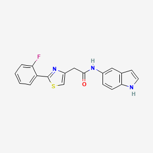 molecular formula C19H14FN3OS B15104946 2-[2-(2-fluorophenyl)-1,3-thiazol-4-yl]-N-(1H-indol-5-yl)acetamide 