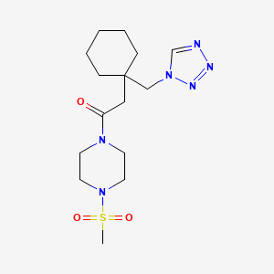 molecular formula C15H26N6O3S B15105466 1-[4-(methylsulfonyl)piperazin-1-yl]-2-[1-(1H-tetrazol-1-ylmethyl)cyclohexyl]ethanone 