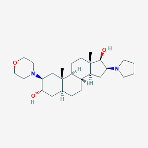 molecular formula C27H46N2O3 B151061 (2b,3a,5a,16b,17b)-2-(4-吗啉基)-16-(1-吡咯烷基)雄烷-3,17-二醇 CAS No. 119302-20-4