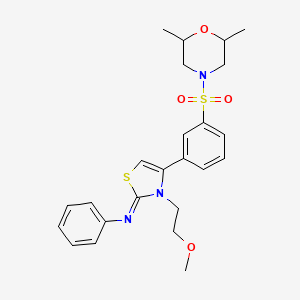 molecular formula C24H29N3O4S2 B15106777 N-[(2Z)-4-{3-[(2,6-dimethylmorpholin-4-yl)sulfonyl]phenyl}-3-(2-methoxyethyl)-1,3-thiazol-2(3H)-ylidene]aniline 