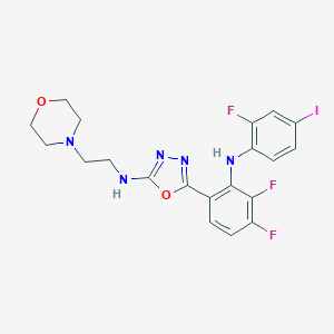molecular formula C20H19F3IN5O2 B151069 5-{3,4-二氟-2-[(2-氟-4-碘苯基)氨基]苯基}-N-(2-吗啉-4-基乙基)-1,3,4-恶二唑-2-胺 CAS No. 548756-68-9