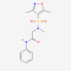 molecular formula C14H17N3O4S B15107510 2-(N-methyl3,5-dimethyl-1,2-oxazole-4-sulfonamido)-N-phenylacetamide 