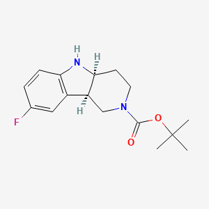 molecular formula C16H21FN2O2 B1510799 tert-Butyl (4aS,9bR)-8-fluoro-1,3,4,4a,5,9b-hexahydro-2H-pyrido[4,3-b]indole-2-carboxylate 