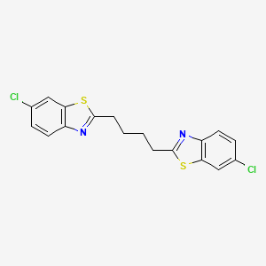 molecular formula C18H14Cl2N2S2 B15108435 6-Chloro-2-[4-(6-chlorobenzothiazol-2-yl)butyl]benzothiazole 