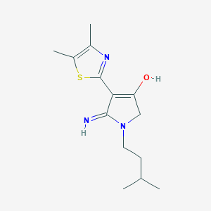 molecular formula C14H21N3OS B15108634 4-(4,5-dimethyl-1,3-thiazol-2-yl)-5-imino-1-(3-methylbutyl)-2,5-dihydro-1H-pyrrol-3-ol 