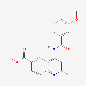 molecular formula C20H18N2O4 B15108898 Methyl 4-[(3-methoxyphenyl)carbonylamino]-2-methylquinoline-6-carboxylate 