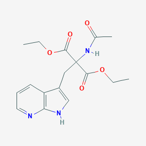 molecular formula C17H21N3O5 B015109 2-乙酰氨基-2-(1H-吡咯并[2,3-b]吡啶-3-基甲基)丙二酸二乙酯 CAS No. 211179-97-4
