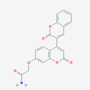 molecular formula C20H13NO6 B15109240 Acetamide, 2-[(2,2'-dioxo[3,4'-bi-2H-1-benzopyran]-7'-yl)oxy]- CAS No. 896035-40-8