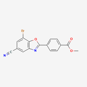 molecular formula C16H9BrN2O3 B1510946 Methyl 4-(7-bromo-5-cyanobenzo[d]oxazol-2-yl)benzoate 