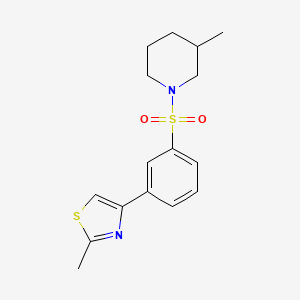 molecular formula C16H20N2O2S2 B15109510 2-Methyl-4-{3-[(3-methylpiperidino)sulfonyl]phenyl}-1,3-thiazole 