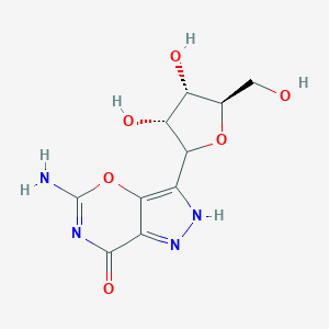 molecular formula C10H12N4O6 B151099 5-amino-3-[(3R,4S,5R)-3,4-dihydroxy-5-(hydroxymethyl)oxolan-2-yl]-2H-pyrazolo[3,4-e][1,3]oxazin-7-one CAS No. 133470-97-0