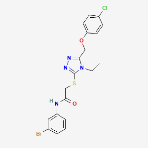 molecular formula C19H18BrClN4O2S B15109983 N-(3-bromophenyl)-2-({5-[(4-chlorophenoxy)methyl]-4-ethyl-4H-1,2,4-triazol-3-yl}sulfanyl)acetamide 