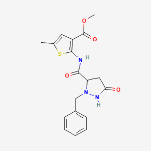 molecular formula C18H19N3O4S B15109989 Methyl 2-{[(2-benzyl-5-oxopyrazolidin-3-yl)carbonyl]amino}-5-methylthiophene-3-carboxylate 