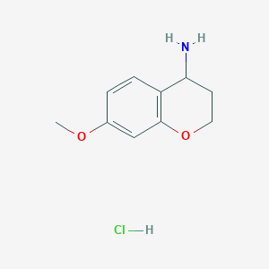 molecular formula C10H14ClNO2 B1511045 7-Methoxychroman-4-amine hydrochloride 