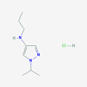 molecular formula C9H18ClN3 B15111025 1-Isopropyl-n-propyl-1h-pyrazol-4-amine 