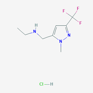 molecular formula C8H13ClF3N3 B15111186 ethyl{[1-methyl-3-(trifluoromethyl)-1H-pyrazol-5-yl]methyl}amine 