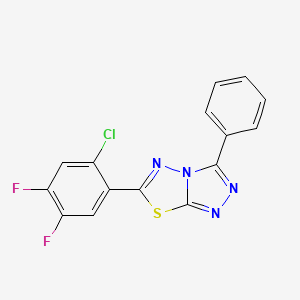 molecular formula C15H7ClF2N4S B15111802 6-(2-Chloro-4,5-difluorophenyl)-3-phenyl-[1,2,4]triazolo[3,4-b][1,3,4]thiadiazole 