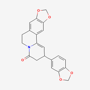 molecular formula C21H17NO5 B15111918 2-(1,3-benzodioxol-5-yl)-2,3,6,7-tetrahydro-4H-[1,3]dioxolo[4,5-g]pyrido[2,1-a]isoquinolin-4-one 