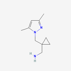 molecular formula C10H17N3 B1511226 ({1-[(3,5-dimethyl-1H-pyrazol-1-yl)methyl]cyclopropyl}methyl)amine CAS No. 1177355-20-2