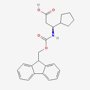 molecular formula C23H25NO4 B1511228 (S)-3-cyclopentyl-3-(9H-fluoren-9-ylmethoxycarbonylamino)-propionic acid 