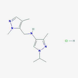 molecular formula C13H22ClN5 B15112547 N-[(1,4-dimethyl-1H-pyrazol-5-yl)methyl]-1-isopropyl-3-methyl-1H-pyrazol-4-amine 