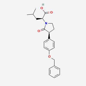molecular formula C23H27NO4 B1511301 (S)-2-((S)-3-(4-(benzyloxy)phenyl)-2-oxopyrrolidin-1-yl)-4-methylpentanoic acid CAS No. 634196-86-4