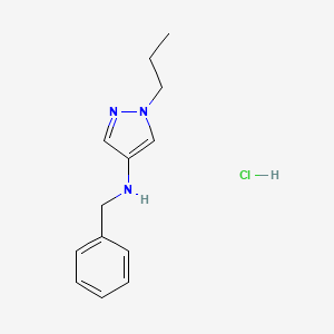 molecular formula C13H18ClN3 B15113208 N-benzyl-1-propylpyrazol-4-amine;hydrochloride 