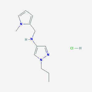 molecular formula C12H19ClN4 B15113697 N-[(1-methylpyrrol-2-yl)methyl]-1-propylpyrazol-4-amine;hydrochloride 