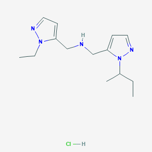 molecular formula C14H24ClN5 B15113790 1-(1-sec-butyl-1H-pyrazol-5-yl)-N-[(1-ethyl-1H-pyrazol-5-yl)methyl]methanamine 