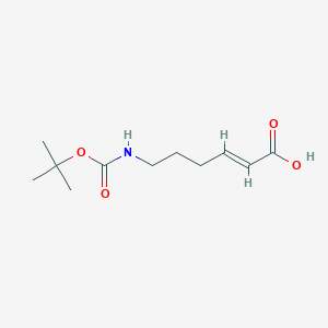 molecular formula C11H19NO4 B151138 (2E)-6-[[(1,1-Dimethylethoxy)carbonyl]amino]-2-hexenoic Acid CAS No. 145119-17-1