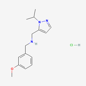 molecular formula C15H22ClN3O B15114254 1-(1-isopropyl-1H-pyrazol-5-yl)-N-(3-methoxybenzyl)methanamine 