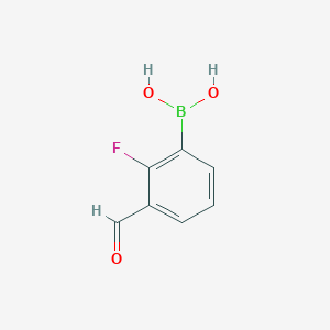 molecular formula C7H6BFO3 B151143 2-Fluoro-3-formylphenylboronic acid CAS No. 849061-98-9
